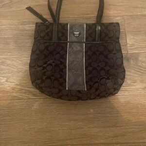 Coach Black and Brown Signature Tote